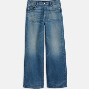 Alex Mill New Flare Wide Leg Jeans with High-Rise Button Waist